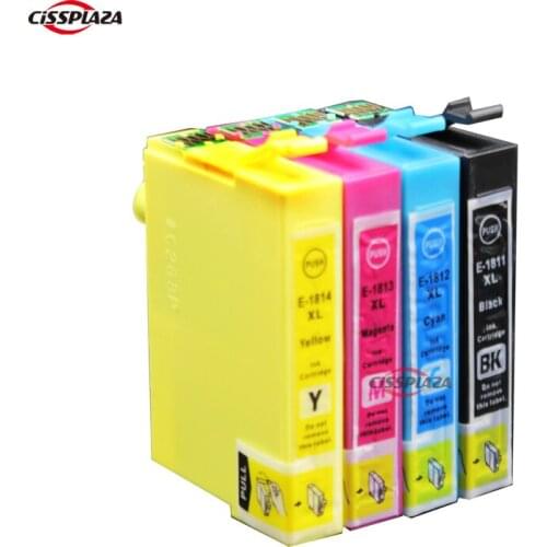 CISSPLAZA 4xT1801 T1802 T1803 T1804 with chip compatible Ink cartridges for Expression Home xp225 xp322 xp325 xp422 xp425