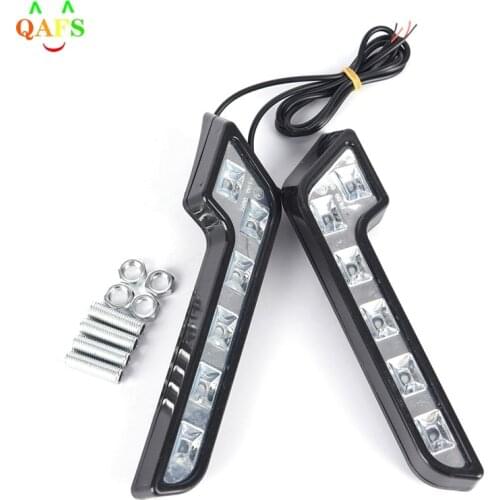 2PCS Universal 6LED Car Driving Lamp L shape Fog 12V DRL Daytime Running Light Kit Car Styling Super White