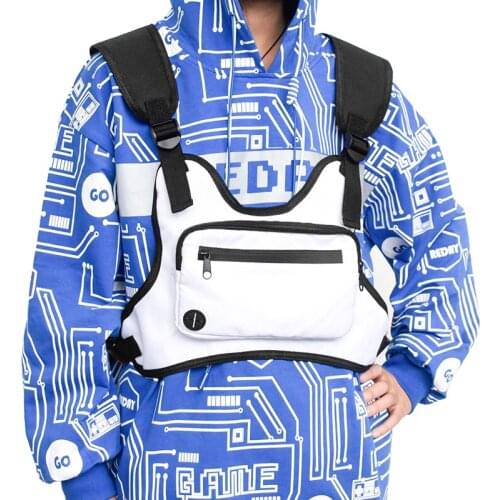 Functional Tactical Chest Mobile Phone Bags Male Fanny Pack Casual Chest Rig Bag for Men Reflective Waist Bag HipHop Streetwear