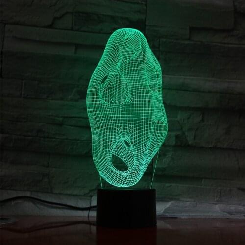 Art 3D Night Lamp Abstraction 7 Color Lamp for Kids Touch Led USB Table Lampara Lampe Baby Sleeping Party Decor Light 1302