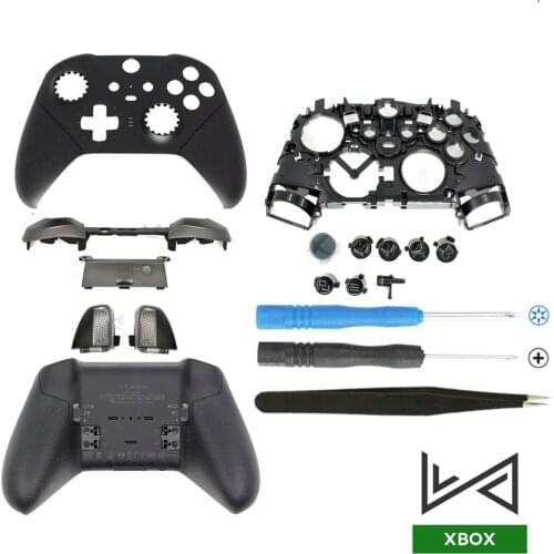 For Xbox One Elite Controller Series 2 Housing Shell Case Metal Thumbsticks Grips Analog Stick Buttons Charging Cable Carry Bag