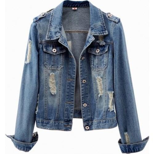 2021 Plus Size 5XL Denim Jacket Women Boyfriend Jean Coat Streetwear Harajuku Vintage Autumn Basic Outerwear