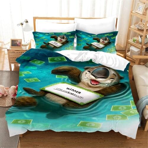 Cartoon Cute Pet Series Bedding Set Quilt Cover Pillowcase Home Textile Adult Child gift Large King Bedding