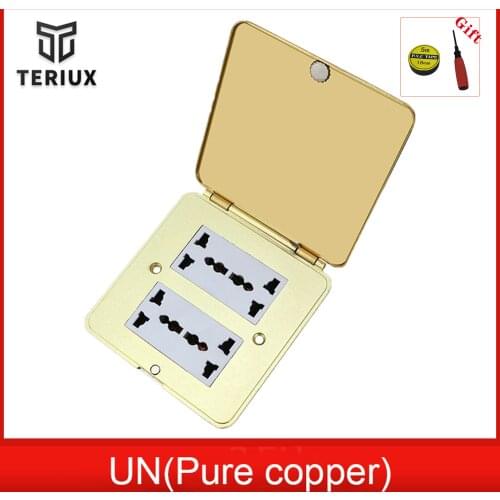 Universal Teriux flat flip type floor socket floor electrical outlet pure copper socket box for office