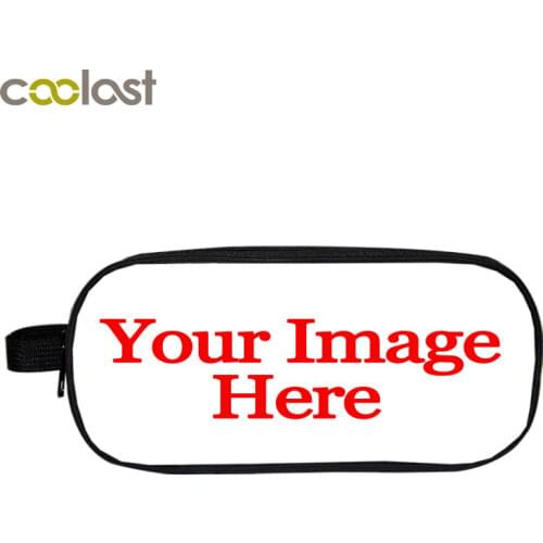 Customize Your Image Logo Name Cosmetic Cases Pencil Holder Cartoon Floral Case Children School Cases Kids Makeup Bag