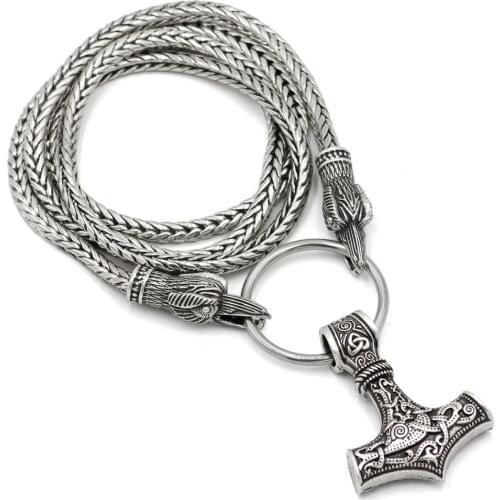 Norse Viking Cord Odins wolf with wolf head pendant necklace With Viking Gift Bag