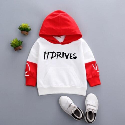 Autumn Baby Clothes Toddler Boys Girls Cotton Leisure Hooded Sweatshirts Infant Letter Blouse Hoodies Tops For 0-4 YEARS BABY