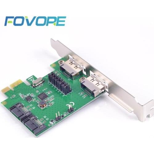 PCI-e SATA adapter PCI express 2 port SATA 3 III 3.0 eSATA converter PCIe SATA3 PCI e x1 adapter Expansion Card For Desktop