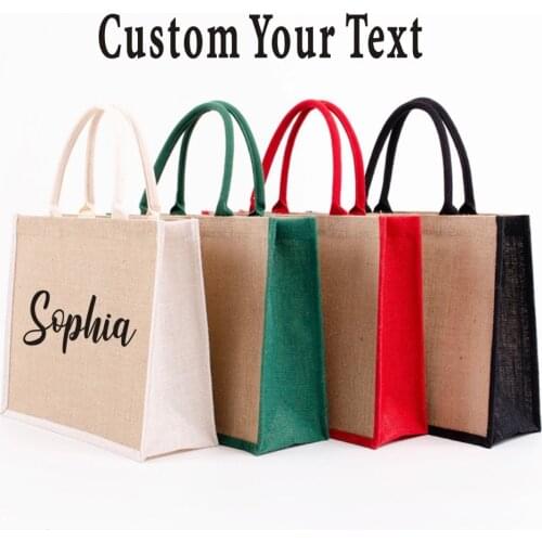 Personalized Jute Tote Bridesmaid Burlap Bag Gift Favor Rustic Wedding Bag Bride Bag Bridal Shower Gift Bachelorette Party Bag