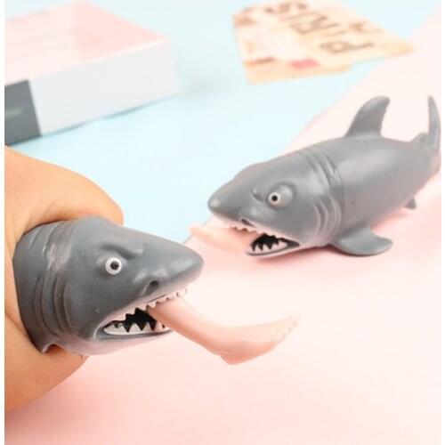 Plastic Creative Squeeze Release Stress Toys Hungry Shark with Out Surfer Leg Toy Stress Relief Funny Spoof Trick Gift Gag Toys