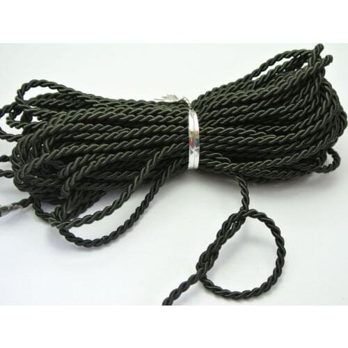 32.8 Feets Black Twist Cord String Twine Rope Bracelet Jewelry Synthetic Silk