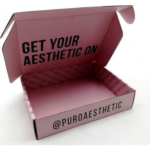 Custom clothing shipping gift packaging mail box pink custom corrugated box