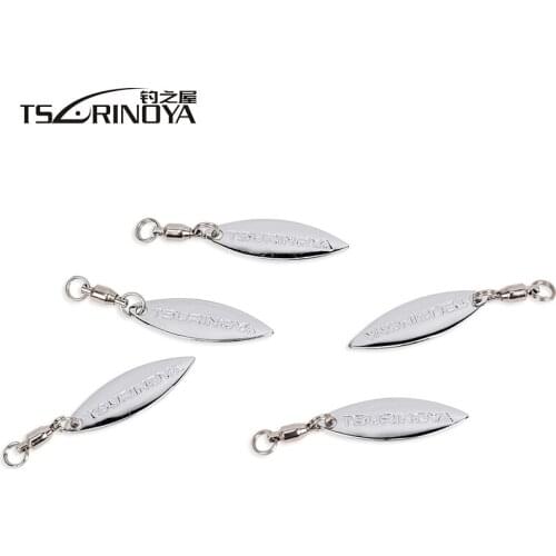TSURINOYA 10Pcs Blade Willow Noise Sequins Fishing Lure With Bearing Connecting Ring Rotation Sequins Modified Pesca Accessories