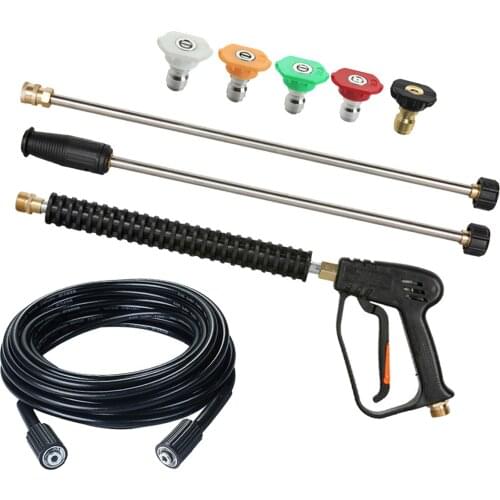 Replacement 2500 PSI High Pressure Washer Gun with Extension Wand Foam Spray M22 14mm with Lance 5 Nozzle Tips