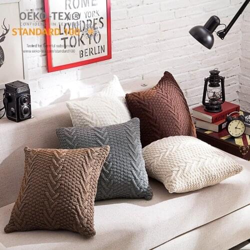 V-shaped thick wool knitted cushion pillow home soft accessories pillowcase Nordic photography props sofa cover car pillow