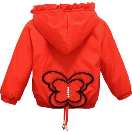 2021 New Kids Windbreaker Coat Jackets Baby Girls Hooded Butterfly Outwear Baby Coats Jacket Clothing Children Clothes Tops