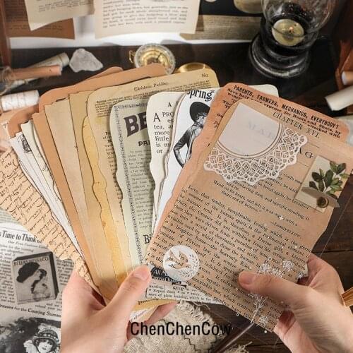 Vintage Collection Series Material Pack DIY Scrapbooking Junk Journal Backing Collage Gift Packaging Decoration Material Paper