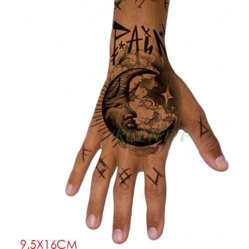 Waterproof Temporary Tattoo Sticker moon star line letter Fake Tatto Flash Tatoo Hand Arm art Tattoos for Girl Women Men
