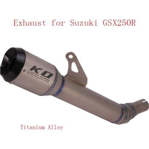 Motorcycle Exhaust Pipe Muffler Escape Tip Silencer Pipe for Suzuki GSX250R Titanium Alloy Exhaust System