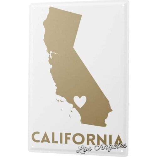 SINCE 2004 Tin Sign Metal Plate Decorative Sign Home Decor Plaques City Los Angeles California