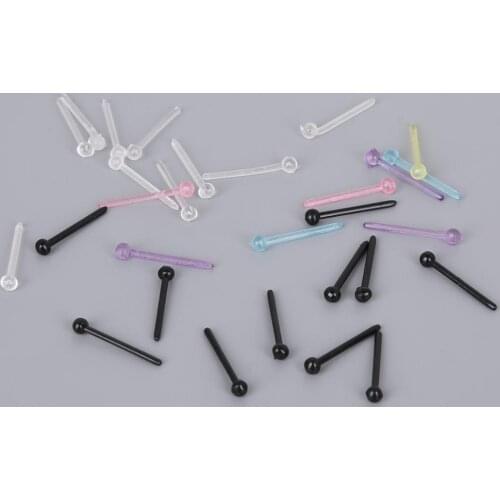 100-150pcs/lot Fashion Black White Colorful Plastic Mini Simple Hypoallergenic Ear Stick Jewelry Wholesale For Women And Men