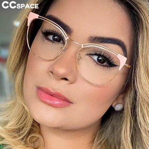 45892 Metal Cat Eye Glasses Frame Anti-Blue Light Men Women Optical Fashion Computer Eyeglasses