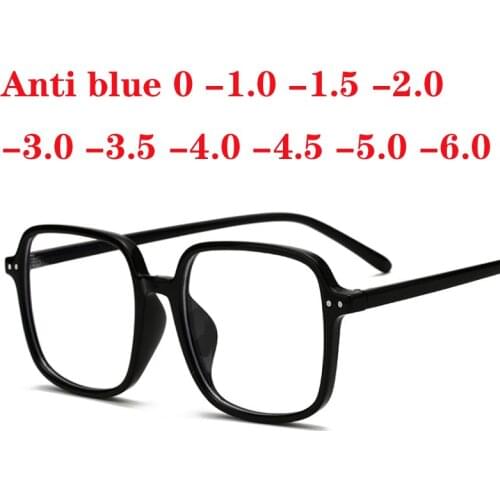 Big Square Computer Spectacles Women Men Transparent Frame Oversized Myopia Optical Eyeglasses