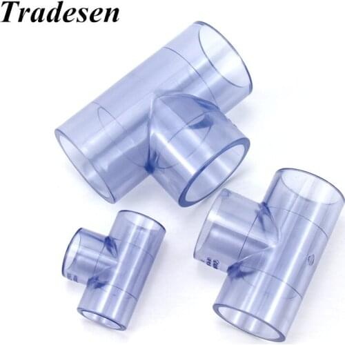 Inner 75-160mm Transparent Tee Connector Aquarium Fish Tank DIY Tools Garden Irrigation UPVC Joint Water Pipe PVC Connectors