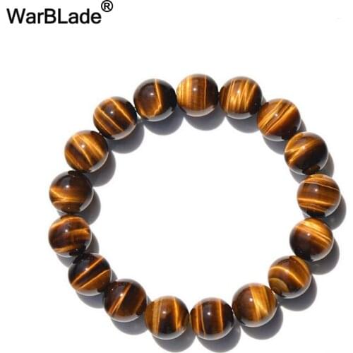 WarBLade AAAAAA Natural 6A Yellow Tiger Eye Stone Bracelet 6mm-18mm Charm Tiger Eye Stone Beads Bracelet Bangles For Men Women