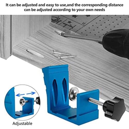 Wood Drilling Machinery Carpentry Positioner Woodworking Tool With Quick Gripper Durable Easy To Use Adjustable Pocket Hole Jig