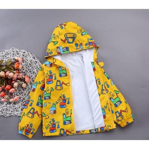 Cute Kids Clothes Boys Jacket Children Hooded Zipper Windbreaker Baby Fashion Coat Infant Hoodies Girls Cartoon Windproof Jacket