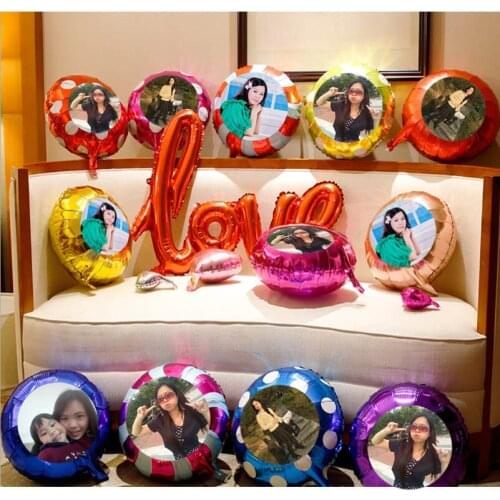 Double sides 18inch foil balloons customize picture print, wedding decoration birthday event party photo balloons 2pcs/lot
