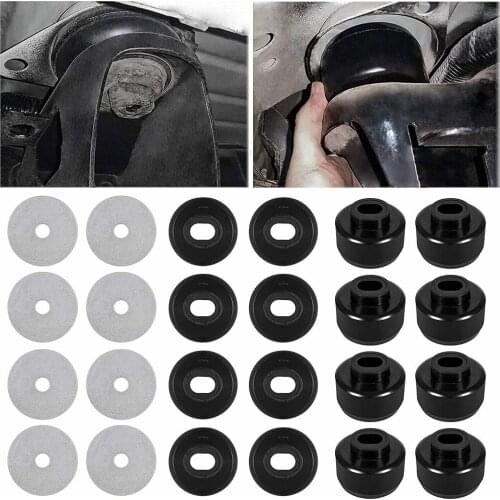 7-141 Body Cab Mount Bushing Kit for 1999-2014 Chevy Silverado GMC Sierra 2WD/4WD 16 PCS Black
