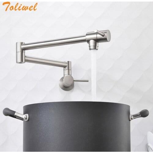 Brass Pot Filler Faucet Swing Spout Wall Mounted Brushed Nickel ORB Black Quality Kitchen Faucet
