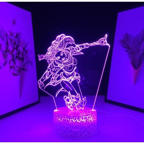 League of Legends Lady of Luminosity Game Figure LED Lamp for Bedroom Decoration Night Light Gift Acrylic 3D Table Light