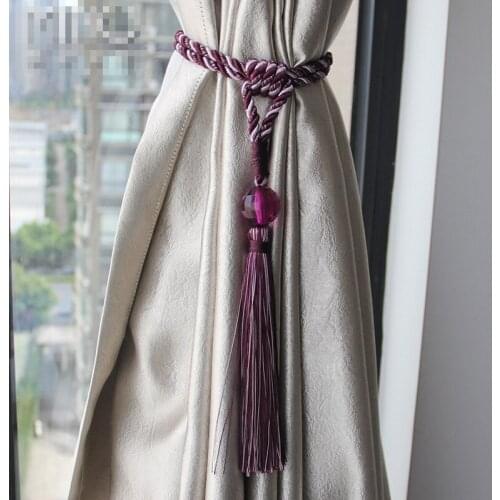 One pair tiebackEuropean Crystal hanging ball decorative rope accessories handmade beads curtain hooks tassels tie tape M254