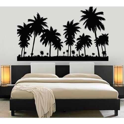 Palm Tree Wall Decal Travel Tropical Beach Style Vacation Hotel Living Room Window Door Vinyl Stickers Bathroom Murals Z844