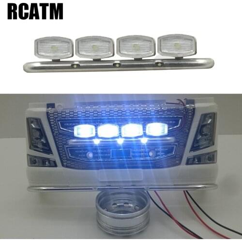 Metal Aluminum Alloy Front Head Intake Led Spotlight For 1/14 Tamiya RC Truck 56360 For Volvo 56323 Scania
