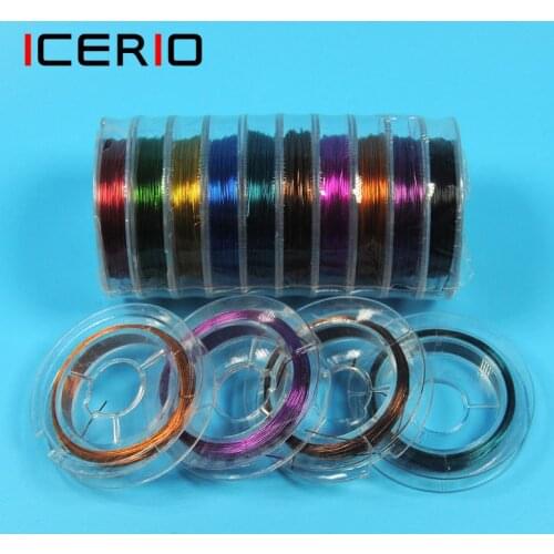ICERIO 10 Colors Fly Tying Copper Wire 0.3mm*10m Midge Larve Nymphs Flies Ribbing Body Tying Material