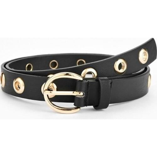 New women fashion PU leather waist strap punk style pin buckle belt ladies dress waist seal girdle jeans trouser Pant waistband