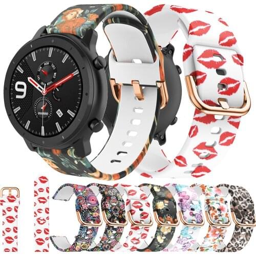 18MM 20MM 22MM Wrist Strap For Garmin Vivoactive 4 3 Smart Watch Bands Printing Silicone Straps For Vivoactive 3 4 4S Correa