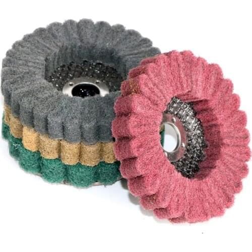 4" inch Scouring pad Buffing Wheel Nylon Fiber Flap Polishing Grinding Disc Non-woven100*16mm for Angle Grinder