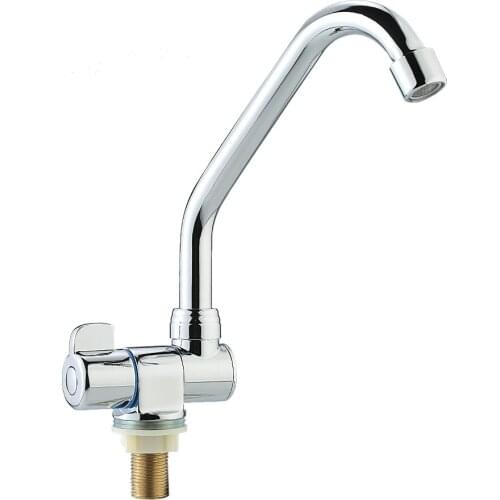 Foldable RV Faucet Rotating Single Handle Deck/Wall Mounted RV Kitchen Faucet