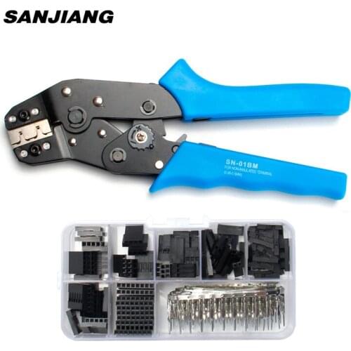 SN-01BM XH2.54 SM Plug Spring Clamp Crimping Tool Crimping Pliers AWG28-20 With 310pcs Dupont 2.54mm Pin Terminals Connectors