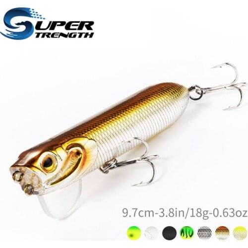 Super strength popper fishing lure100mm/18g topwater lure swimbait 7 colors double circle Super pull