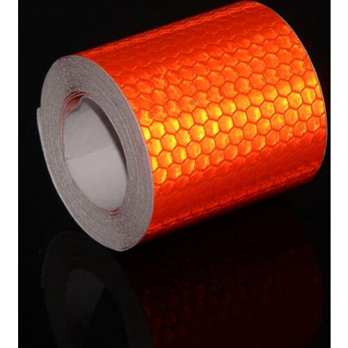 5cm*3M Car Reflective Tape Safety Warning Car Decoration Orange Sticker Reflector Protective Strip Film Auto Motorcycle Stickers