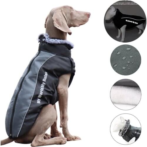 Pet reflective dog vest Winter Warm Dogs Clothes Waterproof Jackets For Small Medium Large Dogs Pug Chihuahua dog safety vest