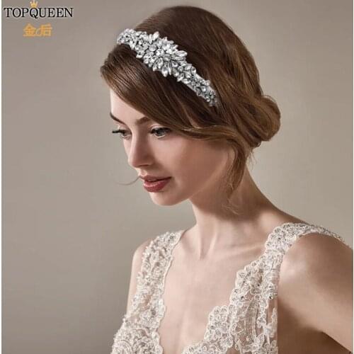 TOPQUEEN S352 Personality Dance Show Shiny Baroque Hairband Rhinestones Geometric Headband Women Headwear Gril Headpiece