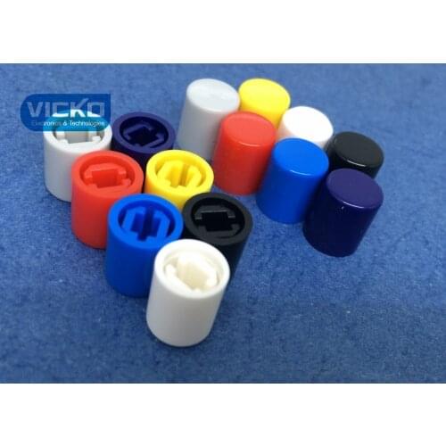 [VK] 70 Pcs A11 8.5*10.5mm 3.1mm Tactile Push Button Switch Cap,Push switch button Cap for uni-directional seven color