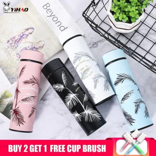 YIHAO 400ML Vacuum Flasks Thermoses Cup Romantic Business 304 Stainless Steel Portable Thermal Outdoor Mug Bottle Vacuum Cup